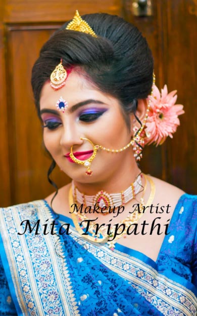 Bridal with Blue Saree